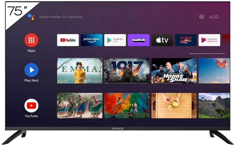Smart TV LED Aiwa 75&quot; AW75B4K 4K Ultra HD